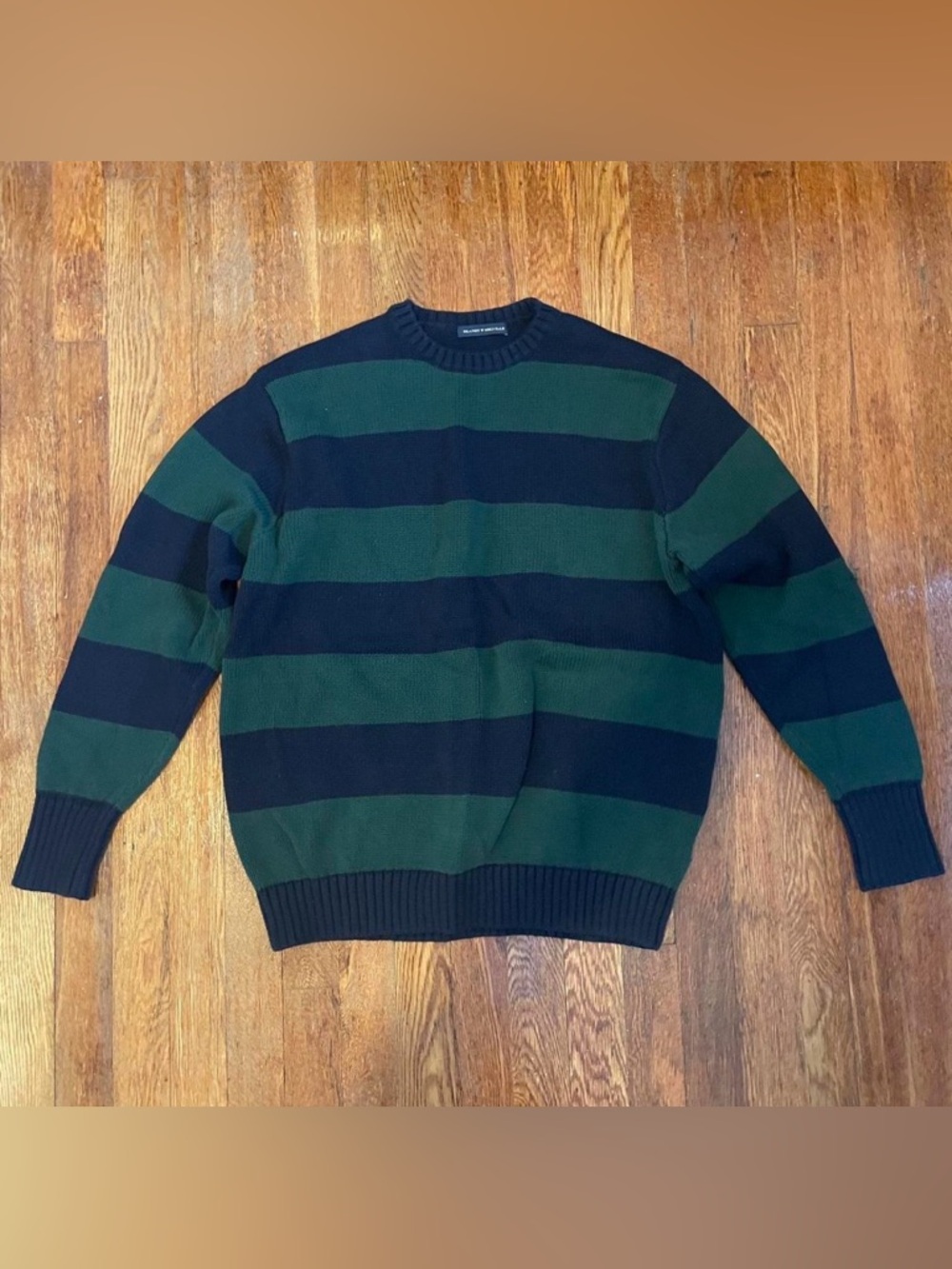 brandy green & navy striped sweater